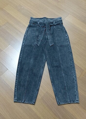 Bershka Bershka denim antrasit mom jeans pantolon 