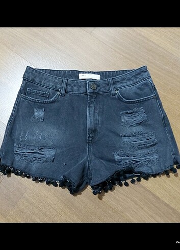 ZARA DENIM SIYAH KOT ŞORT