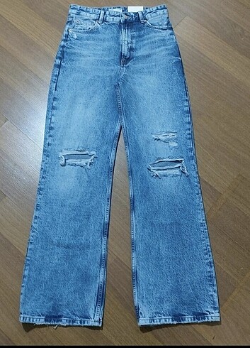 Bershka Denim Claudra Wide Etiketli Jeans Pantolon