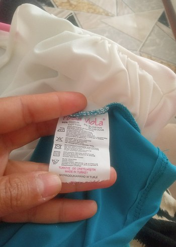 s Beden Turkuaz Dantel Detaylı Uzun Kollu Bohem Bluz