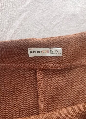 9 Yaş Beden kahverengi Renk Koton Keten Elbise