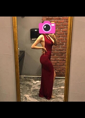 Trendyol & Milla Sırt dekolteli kırmızı elbise 