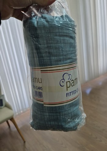 Beden Pamukev Mavi Baskılı Lastikli Çarşaf Seti