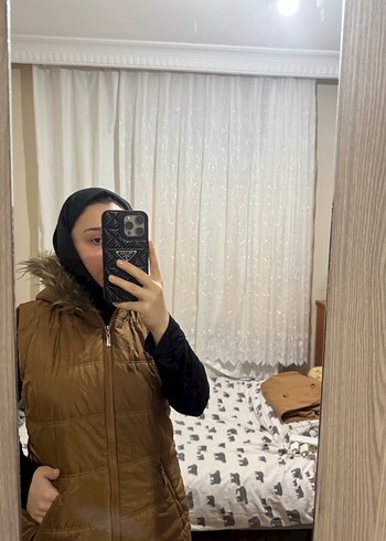 Kahverengi Kürklü Midi Kadın Kış Yeleği - Görsel 4