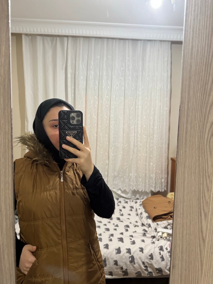 Kahverengi Kürklü Midi Kadın Kış Yeleği - Görsel 4