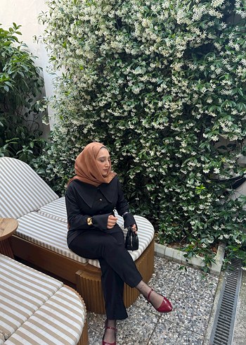 Siyah Kemerli Midi Kadın Trençkot - Görsel 7