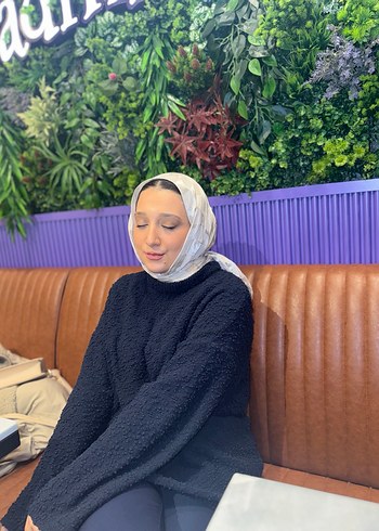 Lacivert Yüksek Yakalı Kadın Sweatshirt - Görsel 10