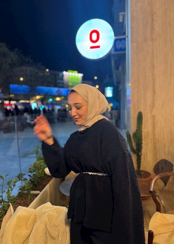 Lacivert Yüksek Yakalı Kadın Sweatshirt - Görsel 6