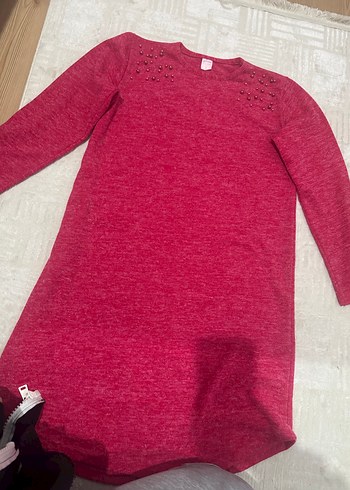 Uzun Kollu Kırmızı Triko Kazak - Görsel 4