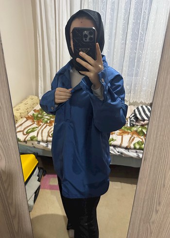 Parlament mavisi yağmurluk - Görsel 6