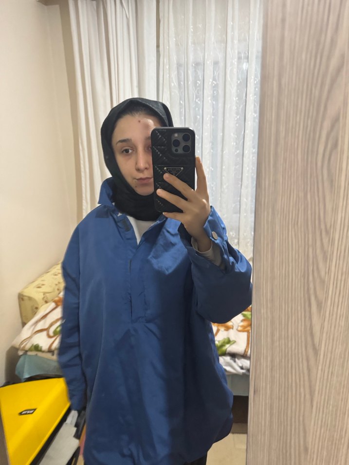 Parlament mavisi yağmurluk - Görsel 5