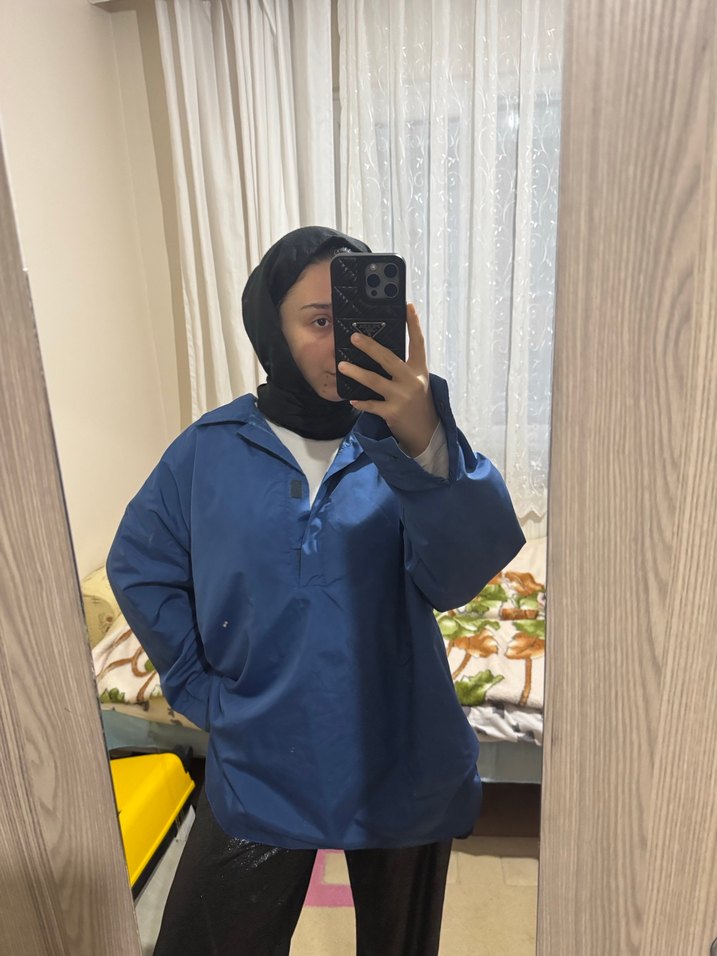 Parlament mavisi yağmurluk - Görsel 2