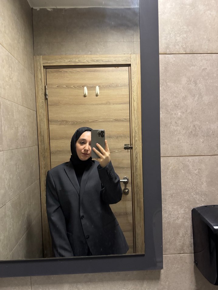 Füme  Kadın Midi Blazer Ceket - Görsel 3