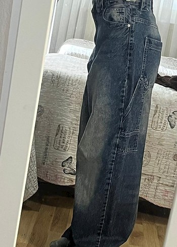 Bershka Bershka ayarlanabilir balon kesin carpenter jeans