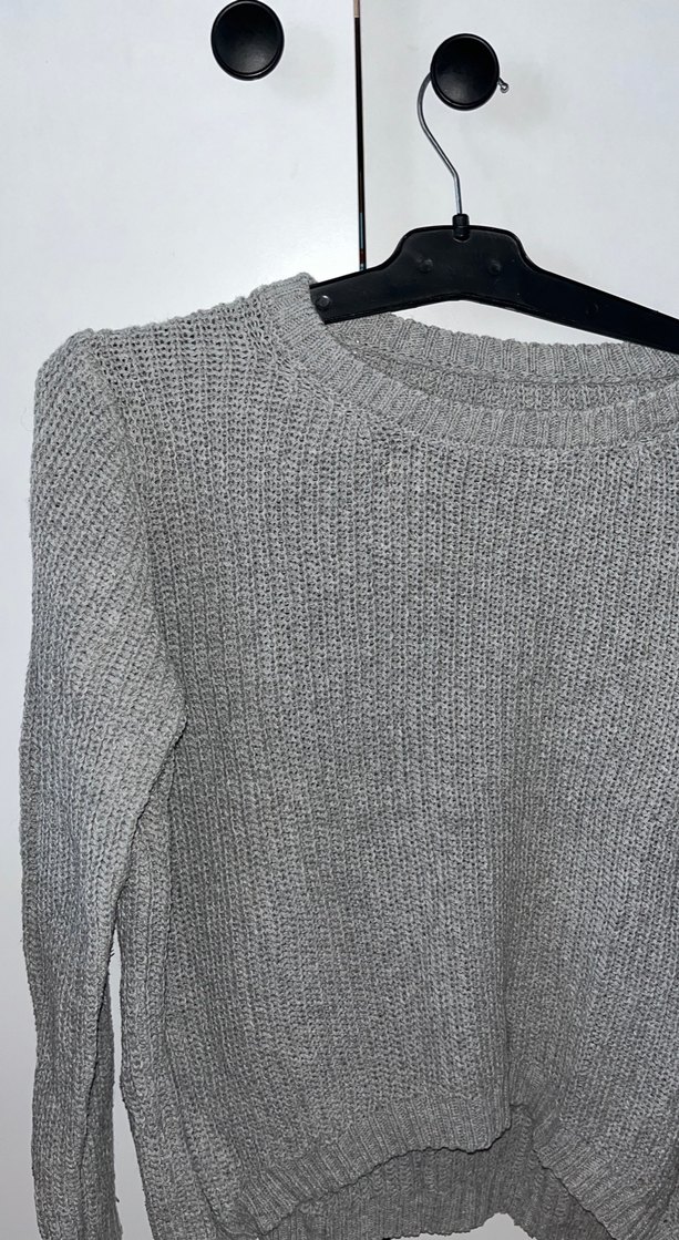 Gri Örgü Kadın Kazak - Görsel 2