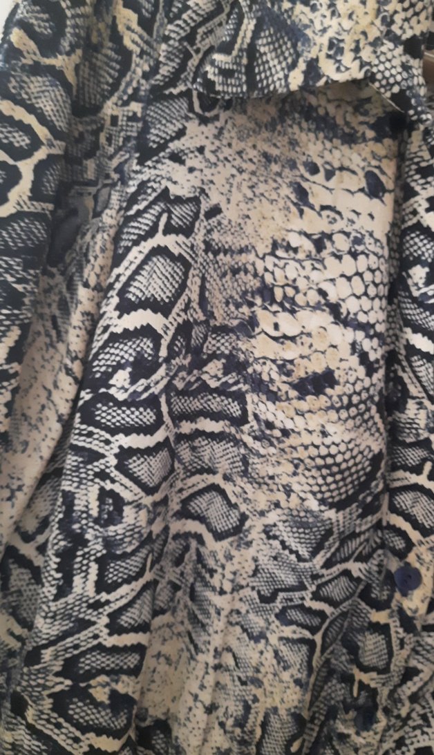 Yılan Desenli Uzun Kollu Gri Kadın Tunik elbise - Görsel 3