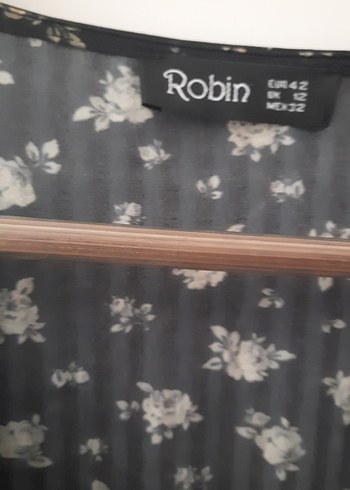 Uzun kollu desenli midi kadın elbise - Görsel 3