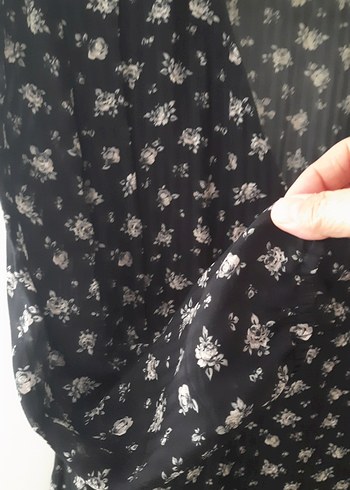 Uzun kollu desenli midi kadın elbise - Görsel 2