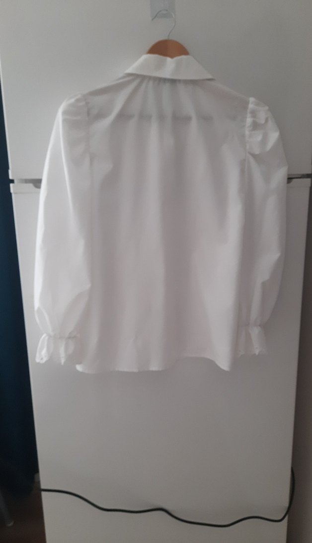 Beyaz Nakışlı Keten Kadın Gömlek - Görsel 4