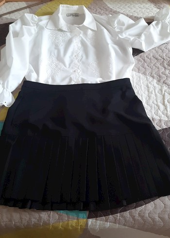 Kadın Siyah Pilili Midi Mini Etek - Görsel 3