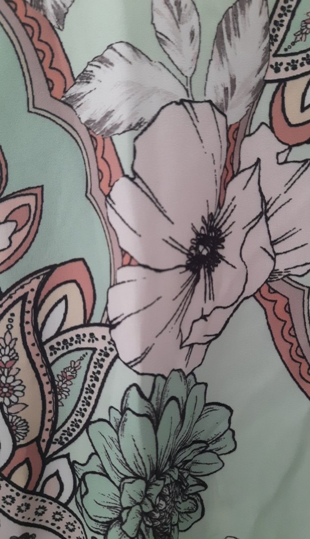 Bohem Çok Renkli Uzun Elbise V Yaka - Görsel 3