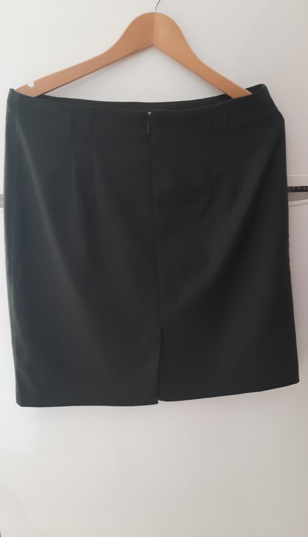 Koyu nefti yeşil Midi Kalem Etek - Görsel 3