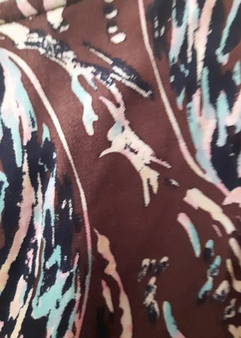 Bohem Tarz Uzun Kollu V Yaka desenli midi elbise - Görsel 5