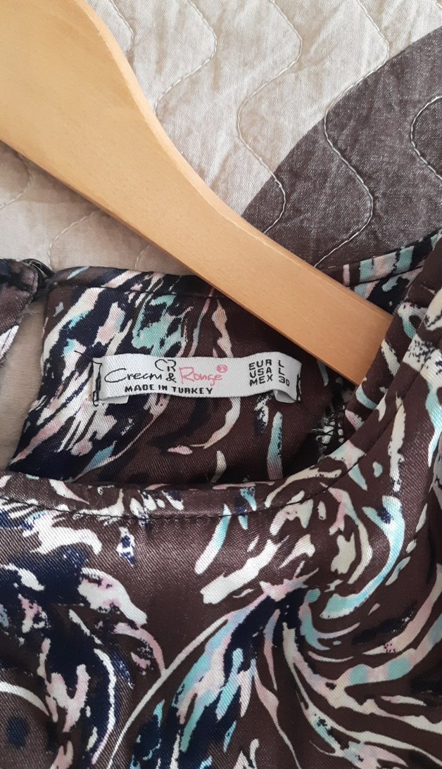 Bohem Tarz Uzun Kollu V Yaka desenli midi elbise - Görsel 2