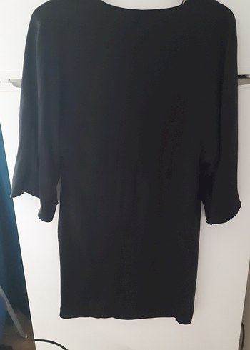 Siyah V Yaka Dökümlü Kadın Bluz - Görsel 2