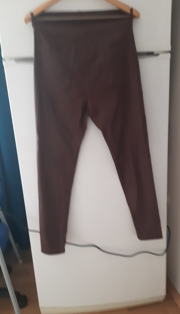 Kahverengi Deri Kemerli Kadın Pantolon - Görsel 3