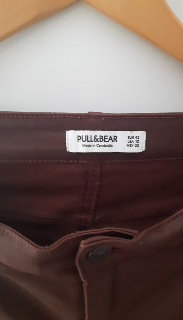 Kahverengi Deri Kemerli Kadın Pantolon - Görsel 2