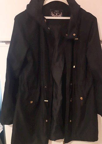 Siyah Midi Düğmeli Kadın Rüzgarlık - Görsel 2