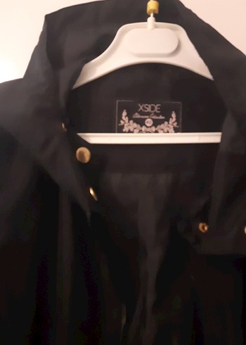 Siyah Midi Düğmeli Kadın Rüzgarlık - Görsel 3