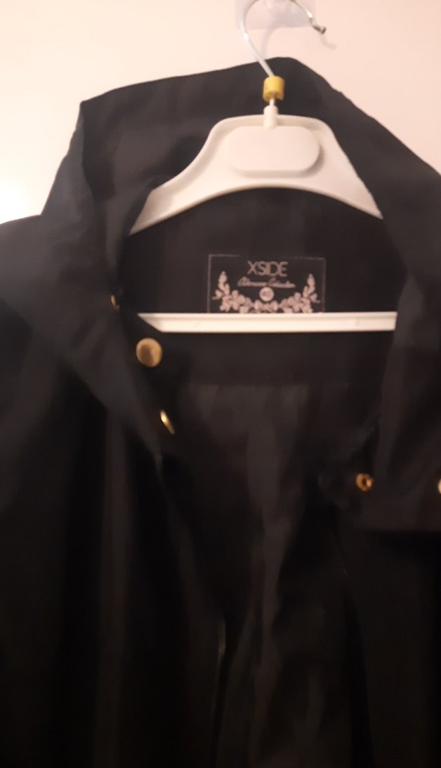 Siyah Midi Düğmeli Kadın Rüzgarlık - Görsel 3