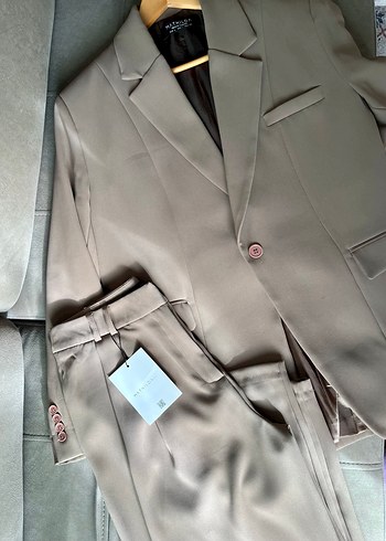 Ofis Blazeri Brown Special Edition Ceket Palazzo Takımı - Görsel 5