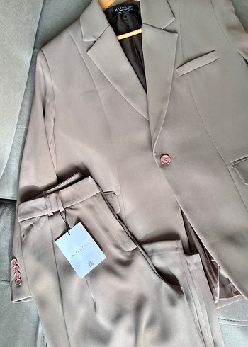 Ofis Blazeri Brown Special Edition Ceket Palazzo Takımı - Görsel 4