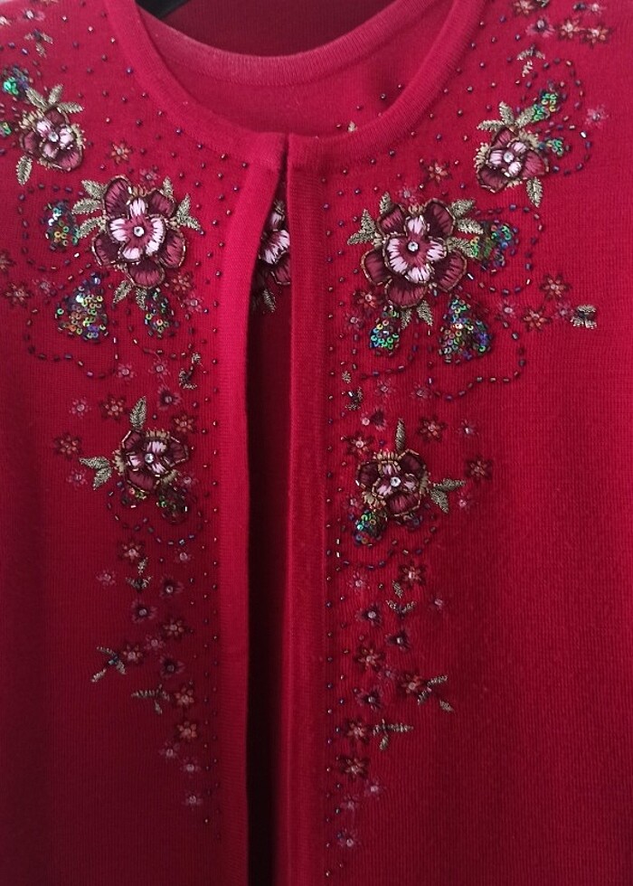 40 42 beden İkili triko takım boncuk işlemeli  - Görsel 3