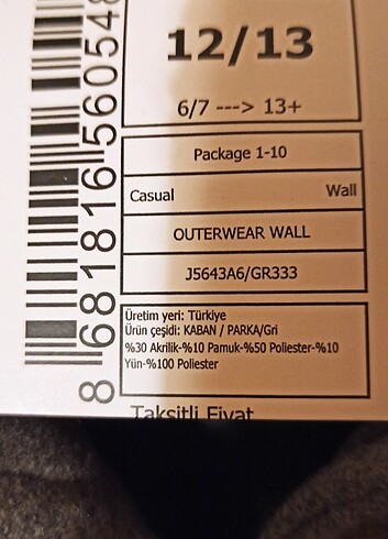 DeFacto 12-13 yaş kaban palto - Görsel 8