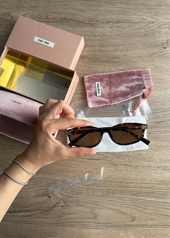 Miu Miu Leopar Kahverengi Kadın Gözlük - Görsel 2