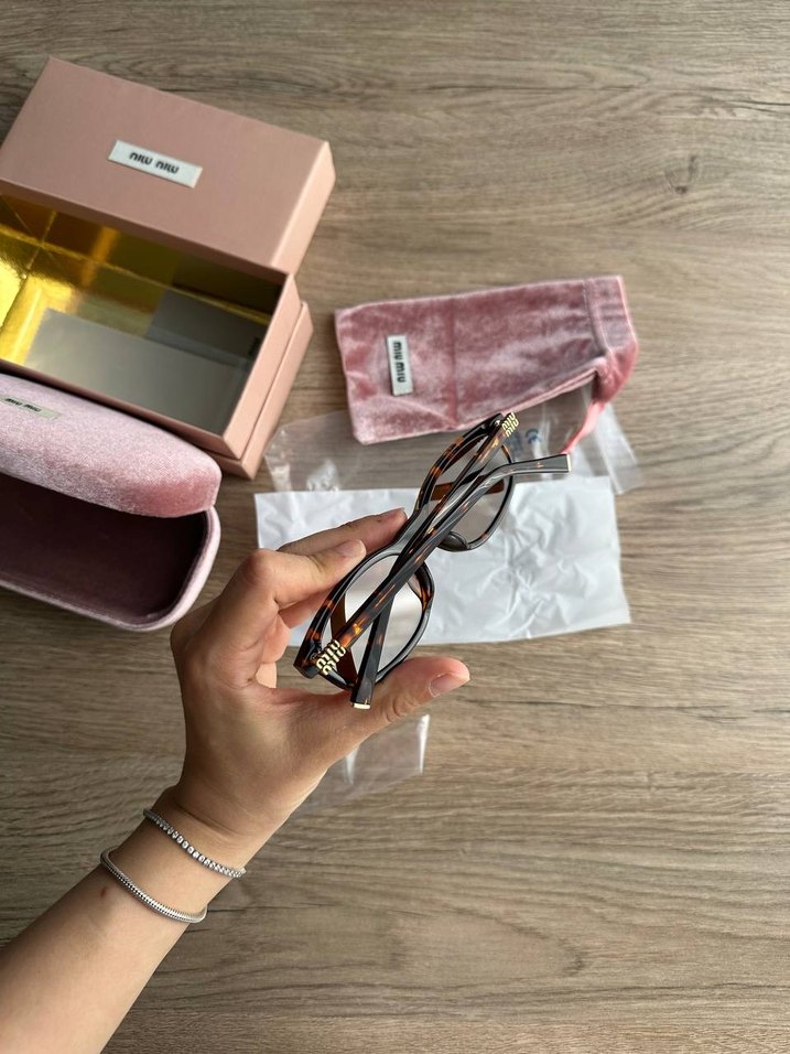Miu Miu Leopar Kahverengi Kadın Gözlük - Görsel 5