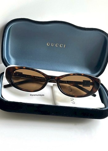 Gucci kahverengi leopar güneş gözlüğü - Görsel 3