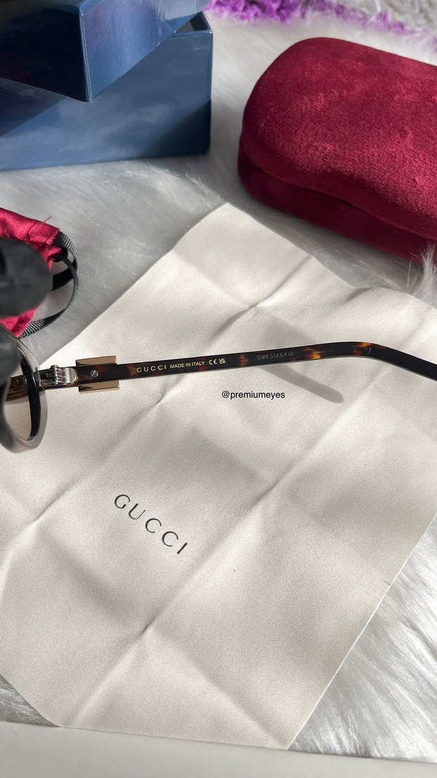 Gucci Leopar Kahverengi Kadın Güneş Gözlüğü - Görsel 3