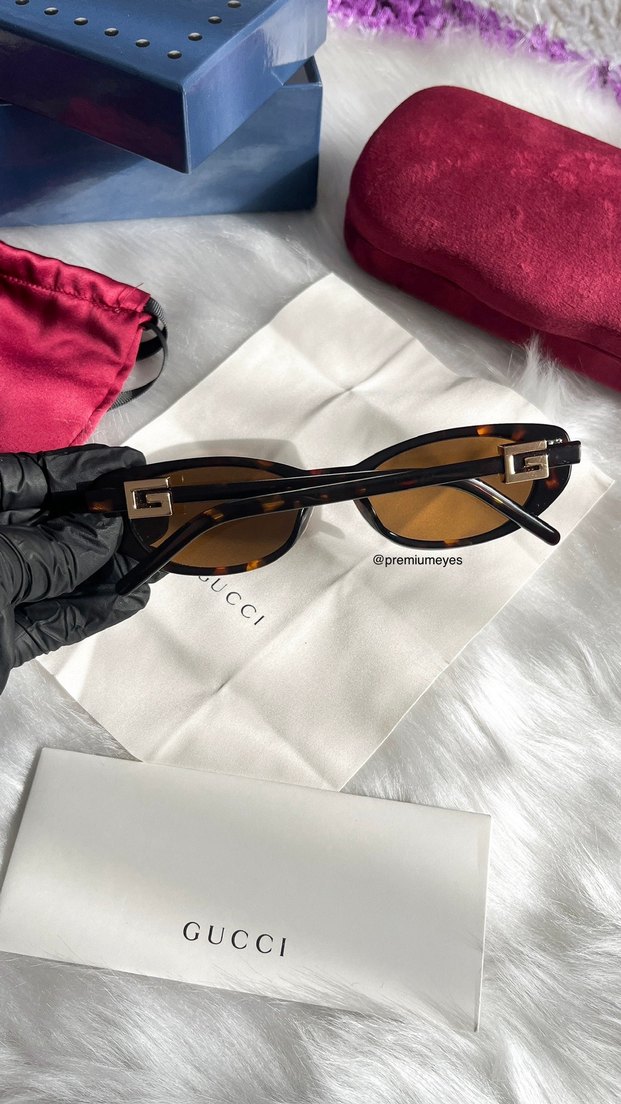 Gucci Leopar Kahverengi Kadın Güneş Gözlüğü - Görsel 5