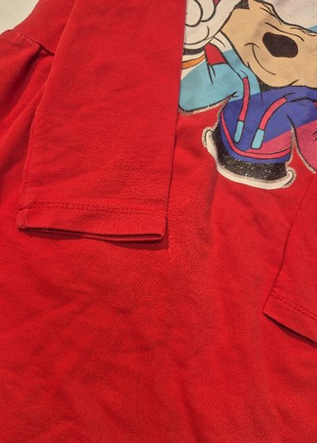 Kız Çocuk Kırmızı Uzun Kollu Baskılı Elbise - Görsel 3