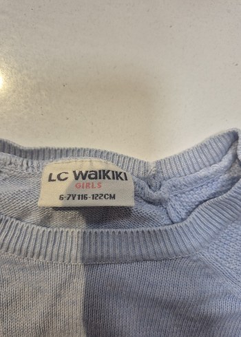 Kız Çocuk Gri Payetli Baskılı Triko Kazak - Görsel 4