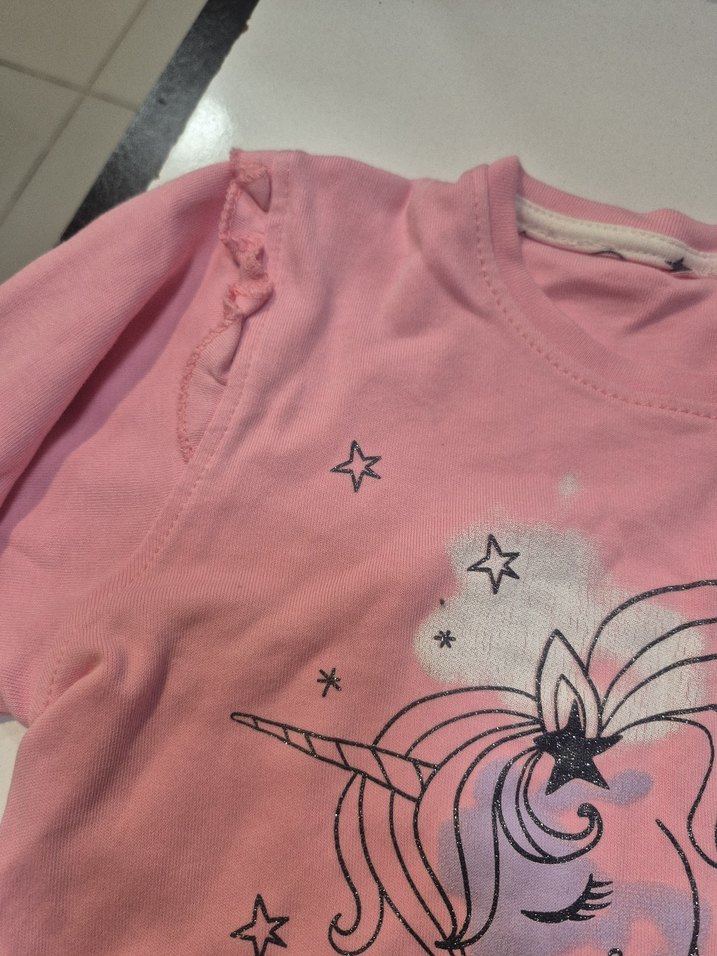 Kız Çocuk Pembe Uzun Kollu Baskılı Tişört - Görsel 3