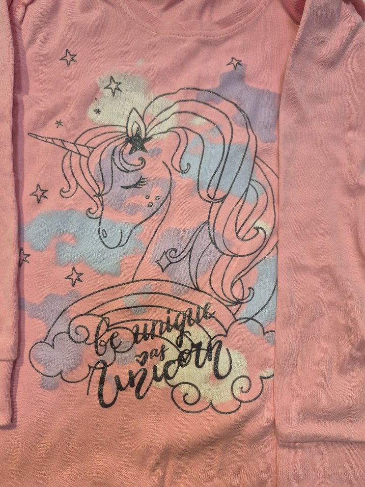 Kız Çocuk Pembe Uzun Kollu Baskılı Tişört - Görsel 4