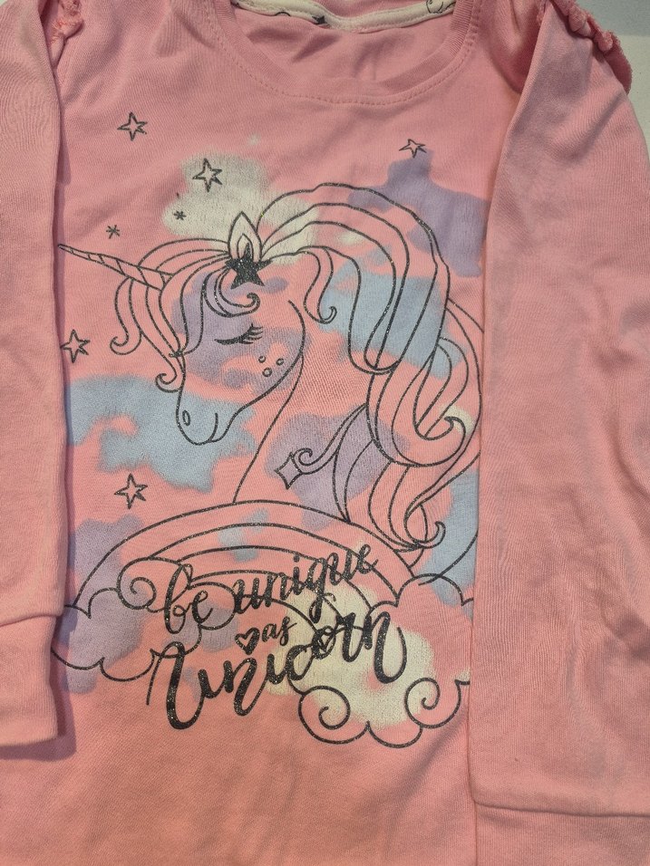 Kız Çocuk Pembe Uzun Kollu Baskılı Tişört - Görsel 2