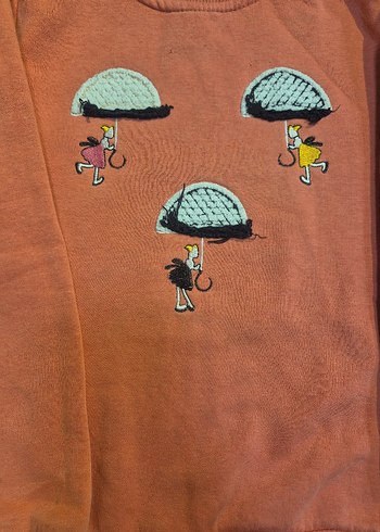 Kız Çocuk Renkli Baskılı Sweatshirt - Görsel 3