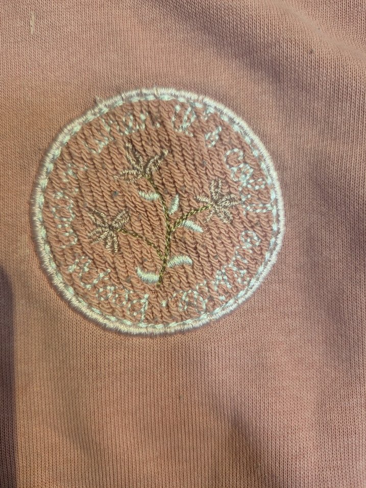 Nakışlı ve Örgü Detaylı Pembe Kız Sweatshirt - Görsel 3